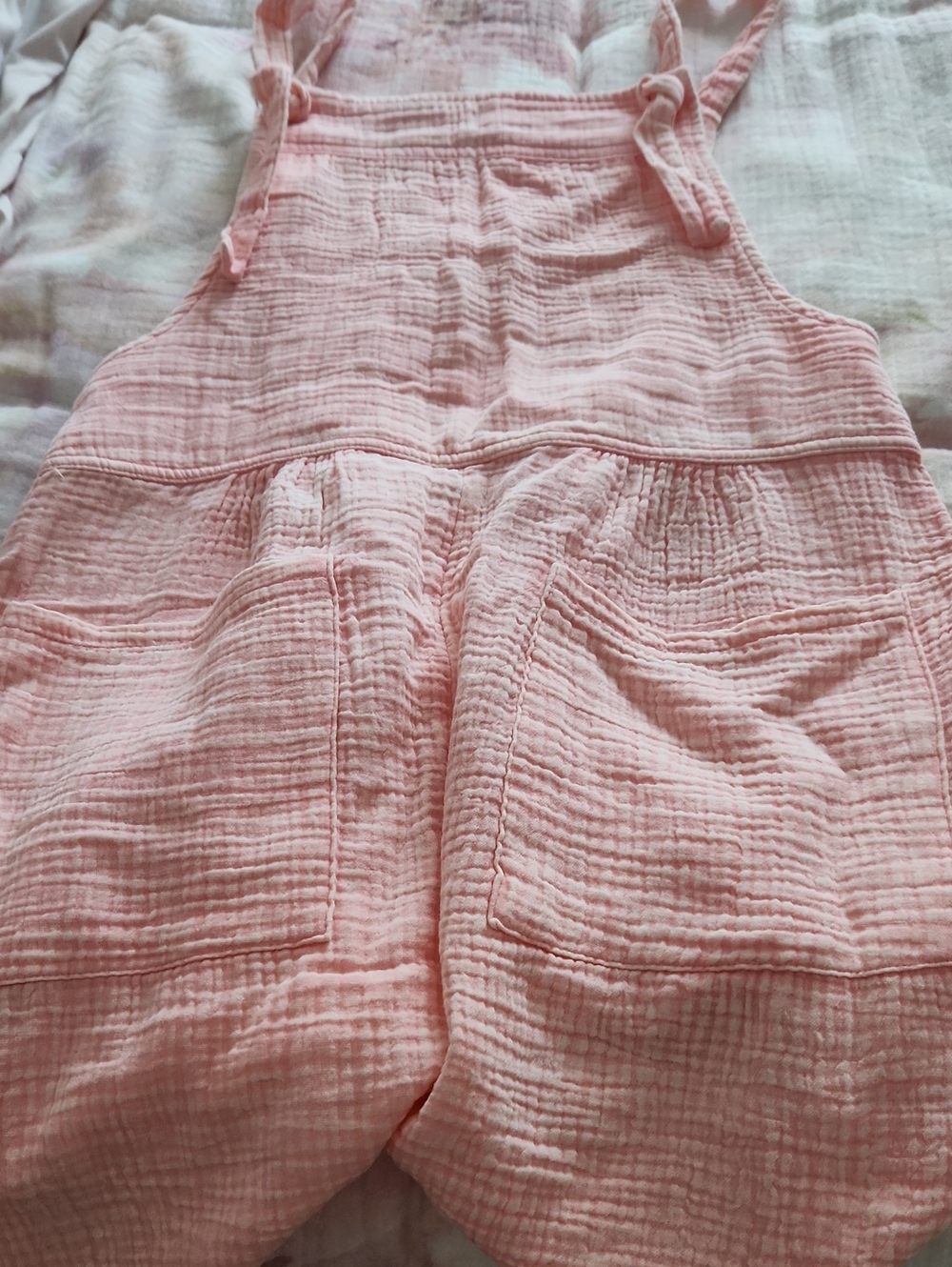 Zenana Outfitters Pink Gauze Tie-Strap Romper